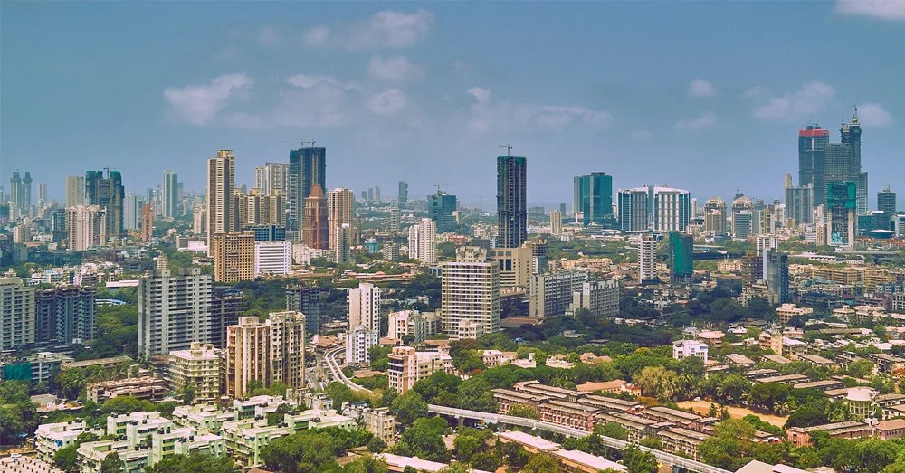 Delhi skyline and hotel district