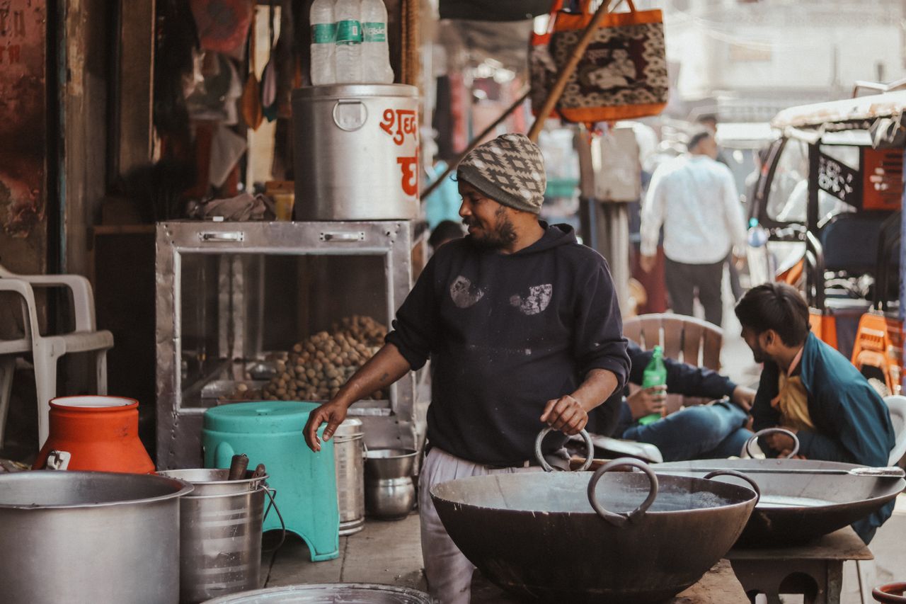 Street food stall in India