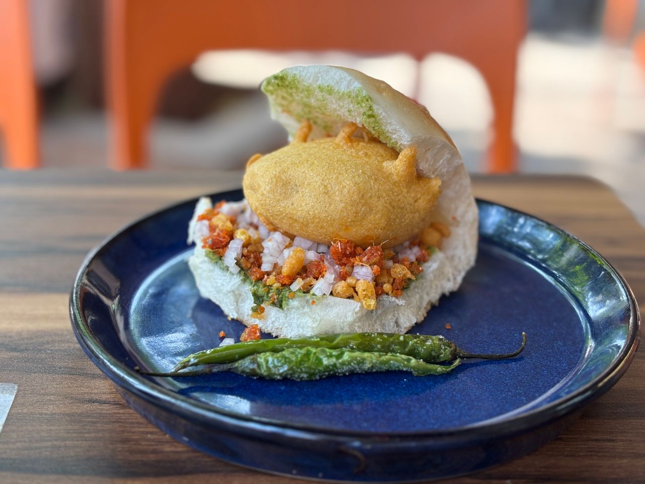 Vada pav street food stall in Mumbai