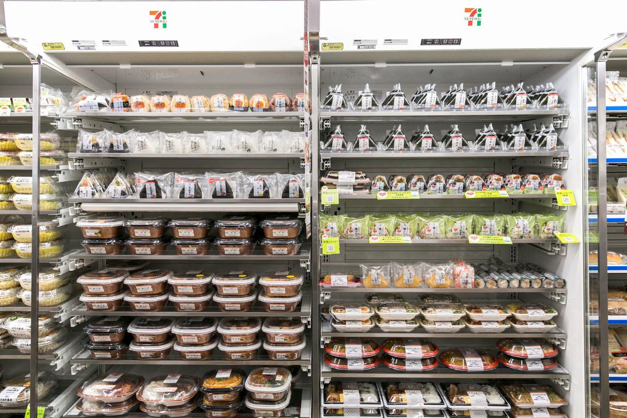 Japanese convenience store with packaged foods: Japan has rigorous mandatory allergen labeling on all packaged products