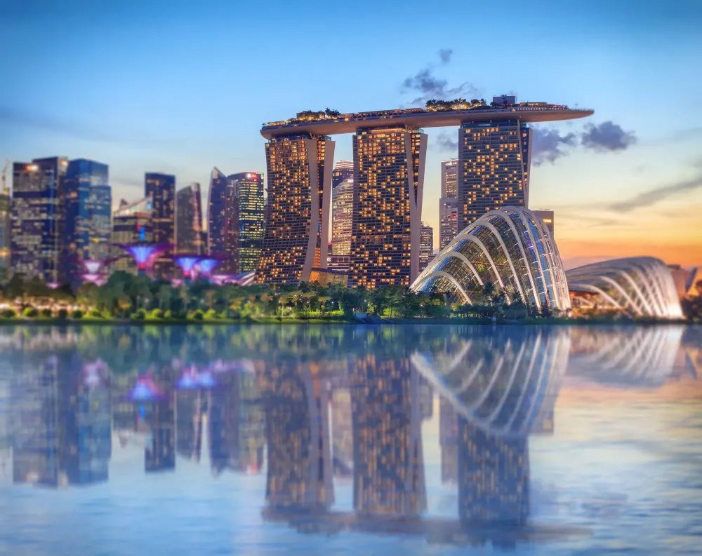 Singapore waterfront at dusk
