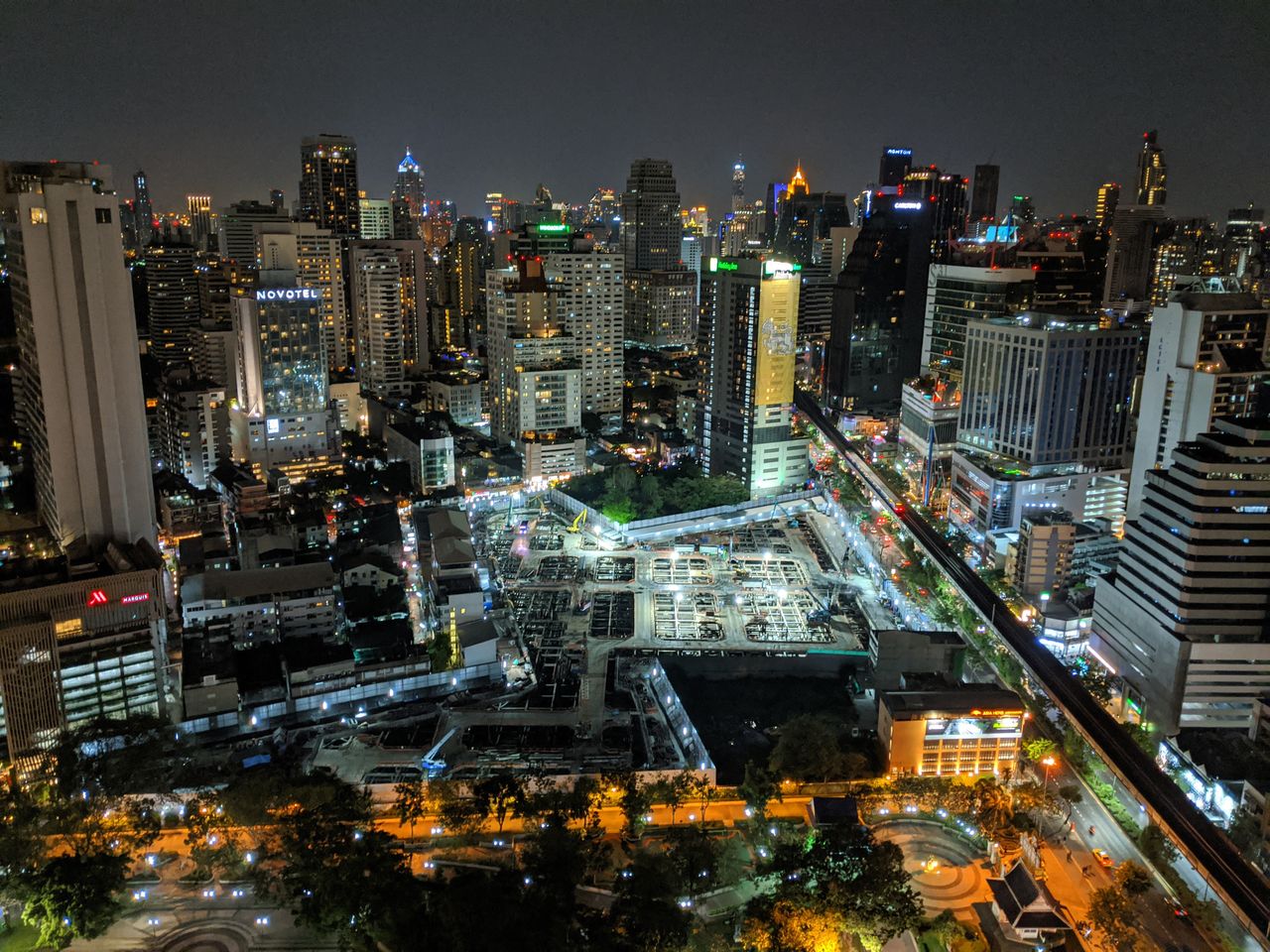 Bangkok skyline hotel district