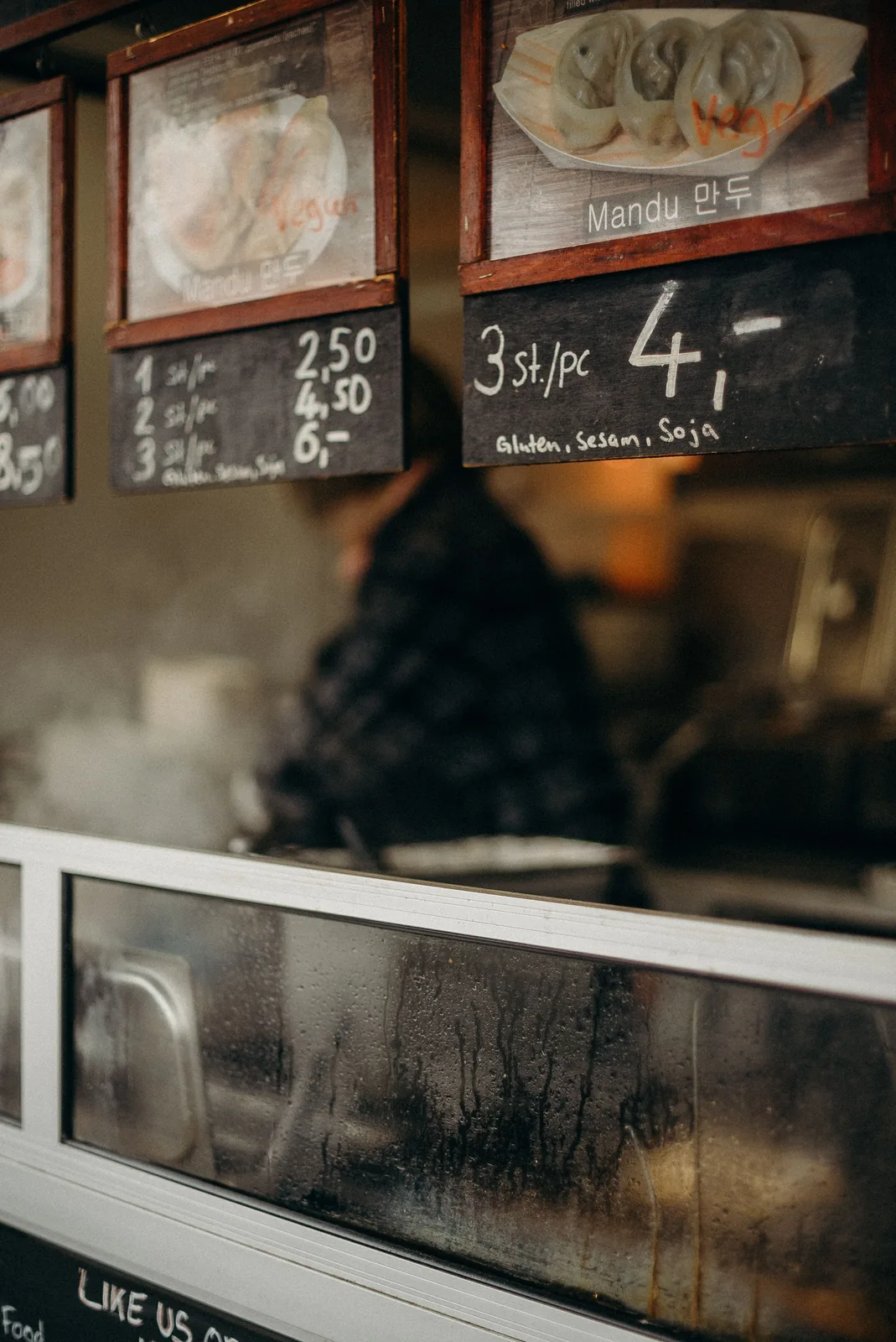 Cafe chalkboard menu with food and drink prices