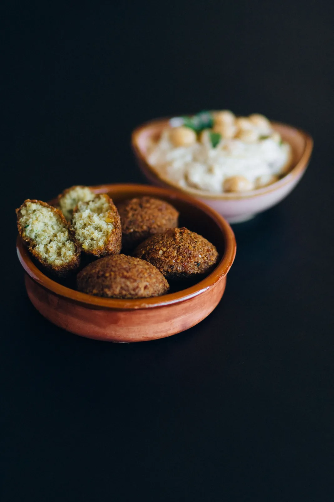 Falafel and stuffed vegetables in a bowl