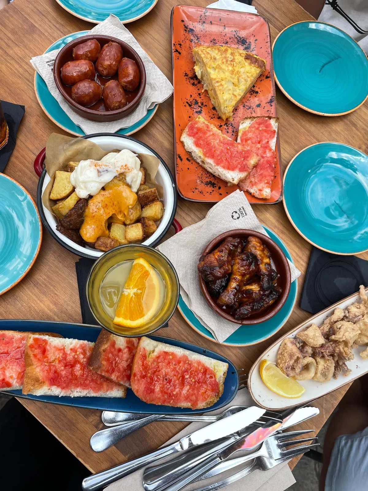 Mediterranean mezze dips on a table
