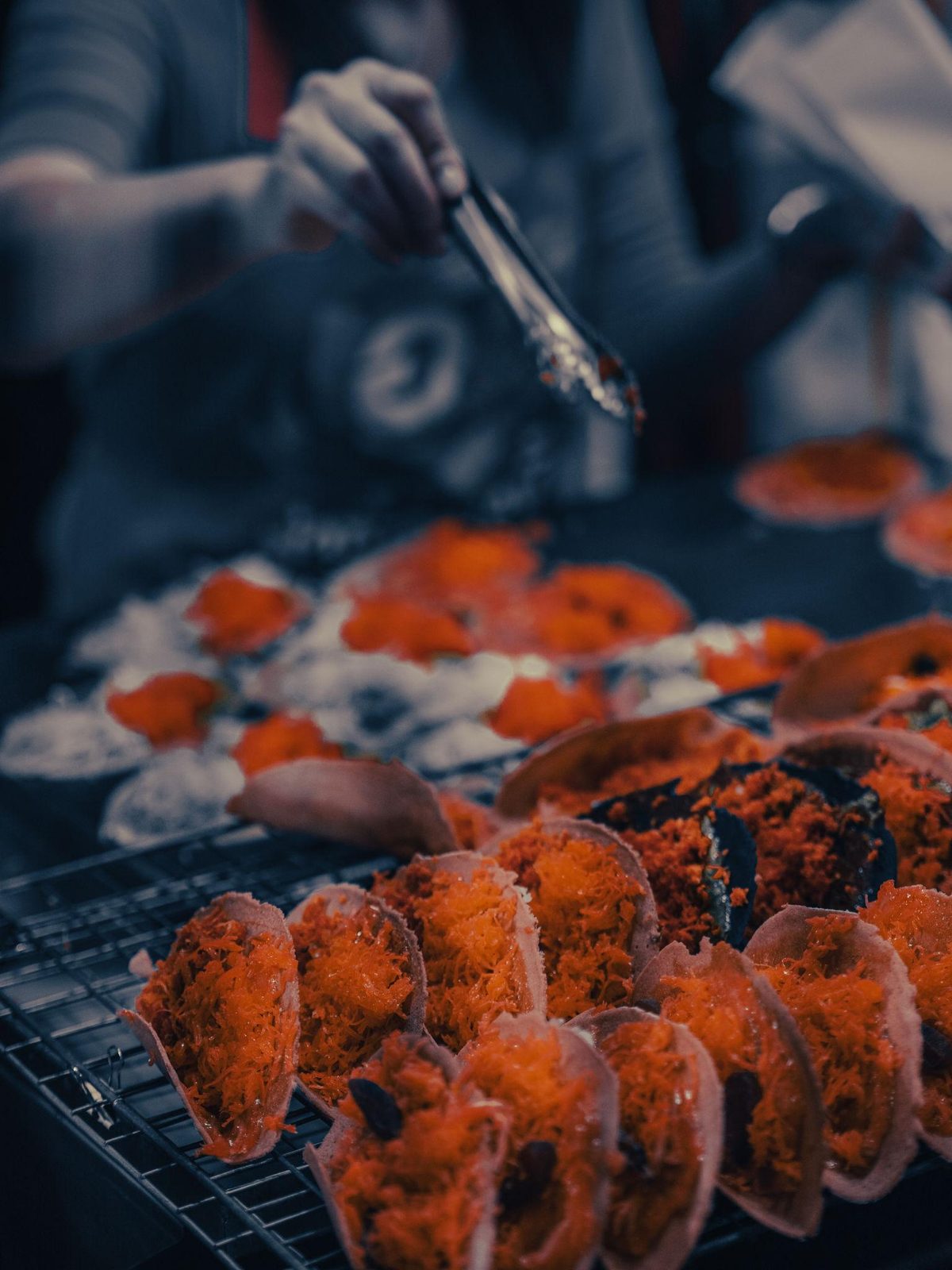Close-up of Bangkok street food stall